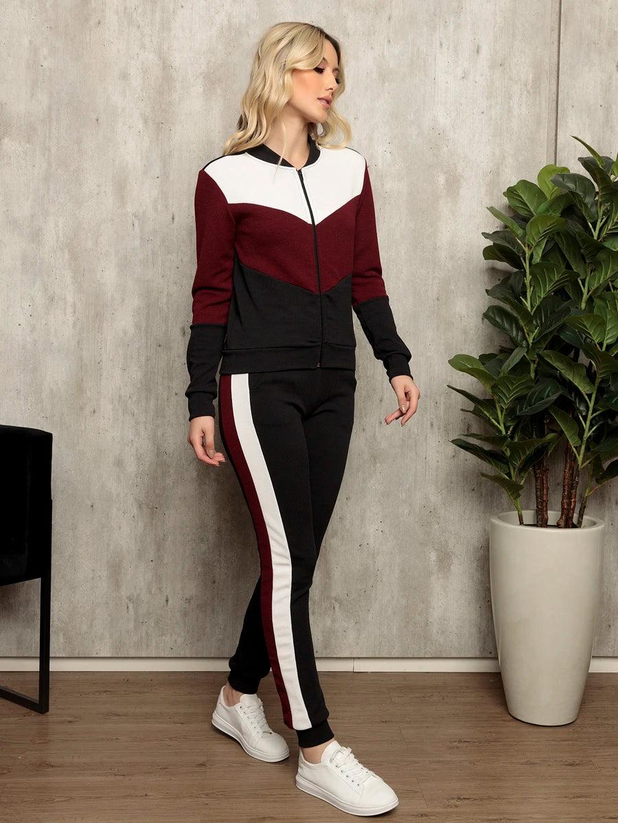 Conjunto Feminino Com Ziper Calça e Blusa com Capuz Moda Feminina - Foto Principal