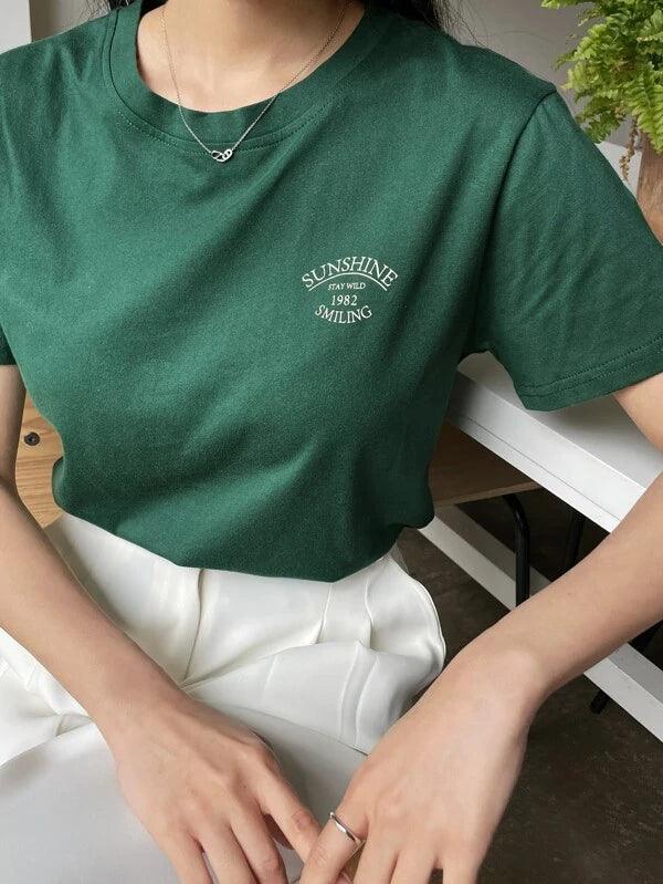 Camiseta SunShine Gola Redonda Casual Moda Feminina - Foto Principal