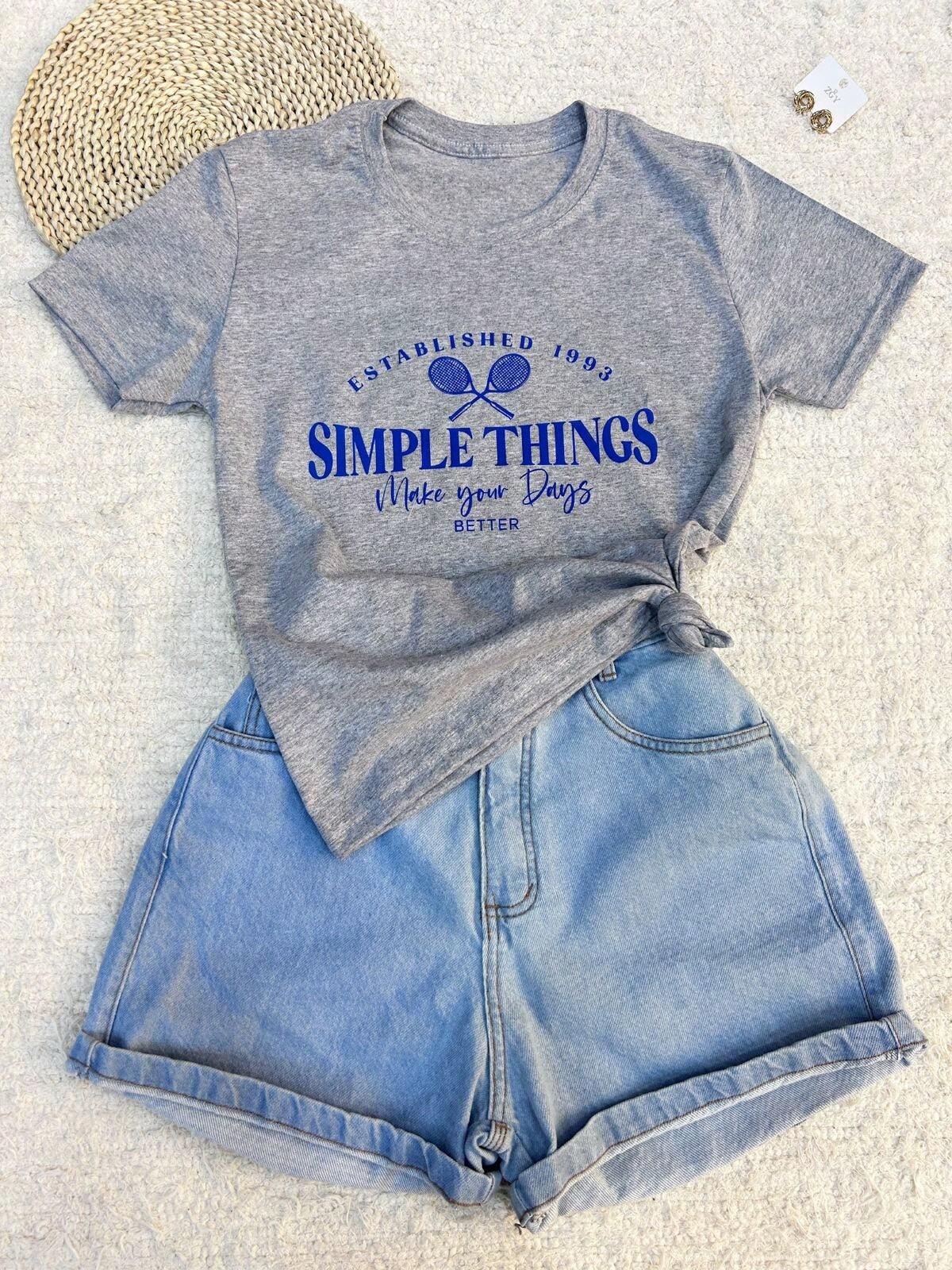 Blusa Camiseta Manga Curta Algodão Com Estampa Moda Feminina - Foto Principal