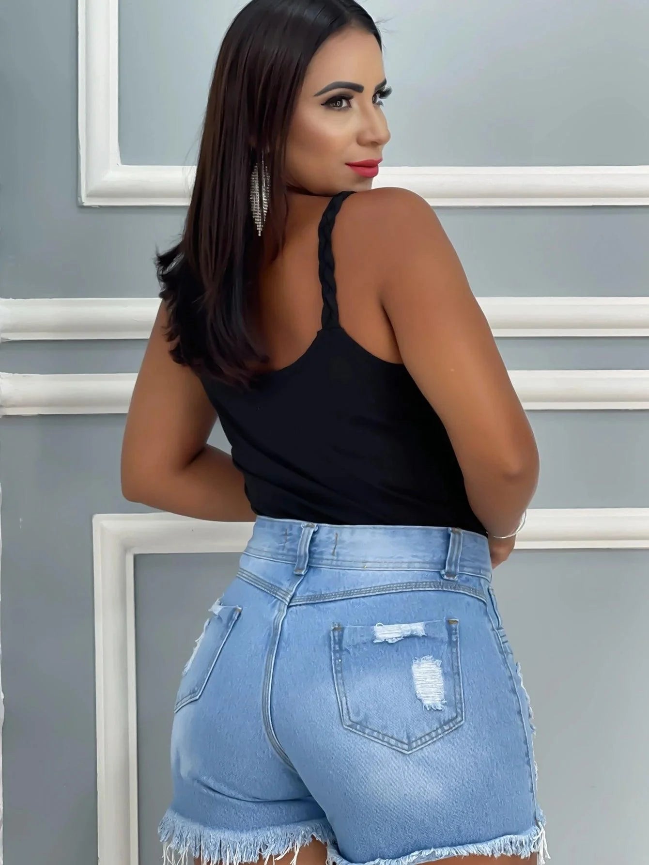 Blusa Regata Feminina De Liso Alça Trança Tecido Duna - Foto Principal