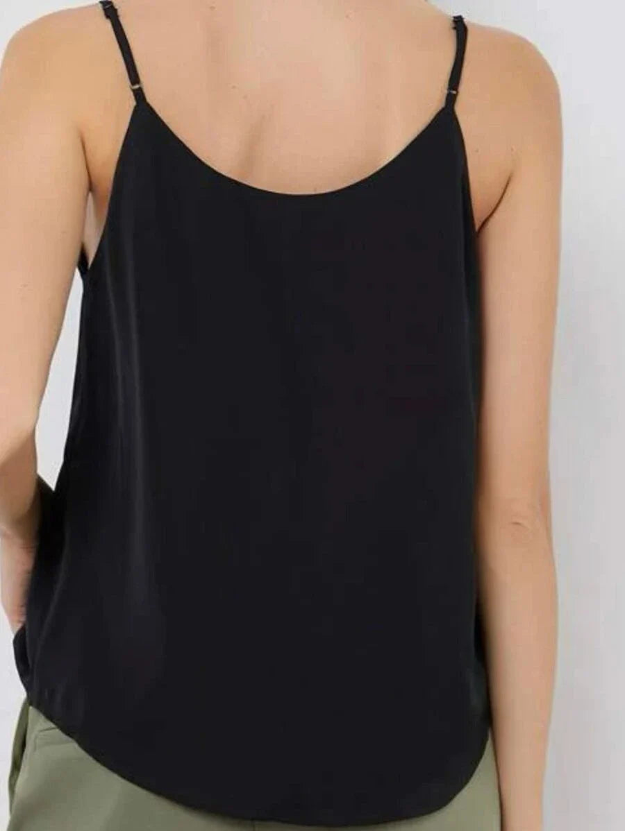 Blusa Alcinha Regata Decote V Tecido Duna Moda Verão - Foto Principal